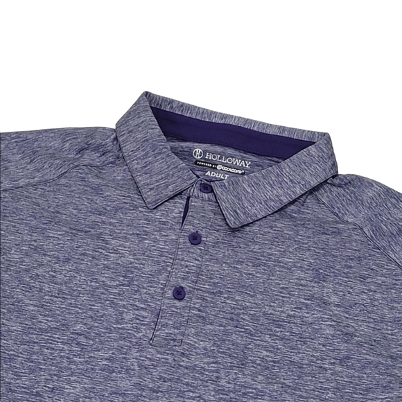HOLLOWAY Polo Shirt Mens Sz M, Blue Dry-Excel Collared Short Sleeve Golf Outdoor - Picture 2 of 16